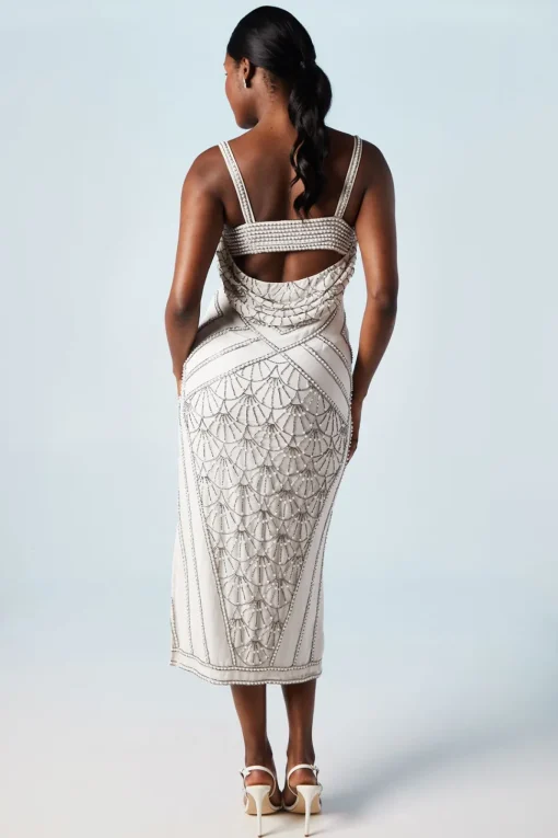 Art Deco Scallop Cowl Back Dress