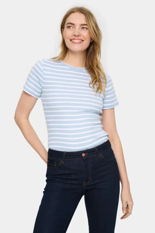 AsterSZ Short Sleeves Stripes T-shirt-Striped