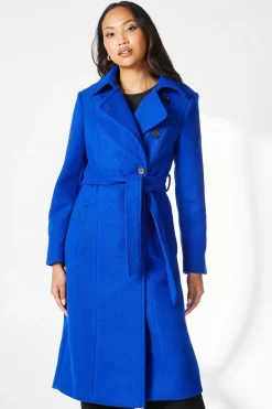 Asymmetric Belted Wrap Coat