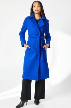 Asymmetric Belted Wrap Coat