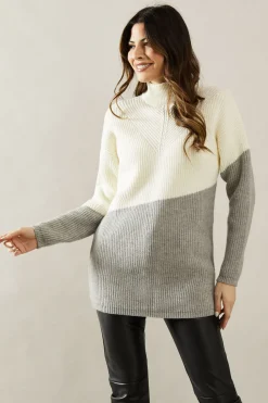 Asymmetric Contrast Colour Block Tunic