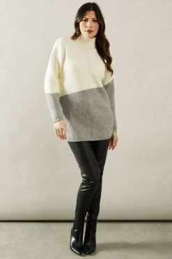 Asymmetric Contrast Colour Block Tunic