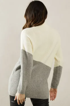 Asymmetric Contrast Colour Block Tunic