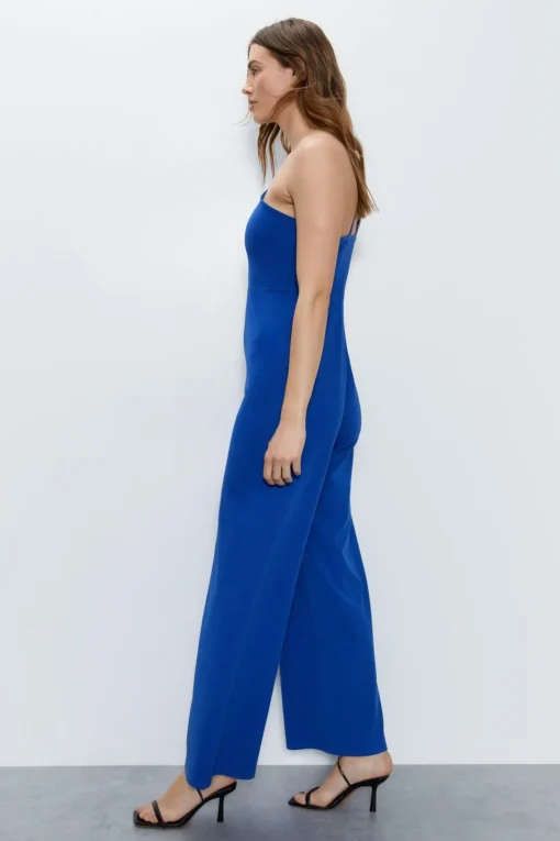 Asymmetric One Shoulder Wide Leg Jumpsuit