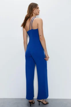 Asymmetric One Shoulder Wide Leg Jumpsuit