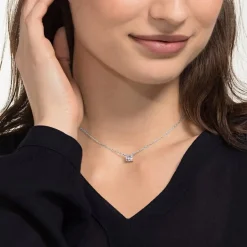 Attract Square Clear Crystal Necklace 5510696