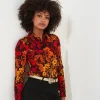 Autumn Floral Crinkle Blouse