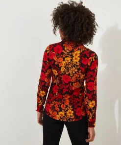 Autumn Floral Crinkle Blouse