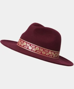Autumnal Gold Detail Wool Fedora