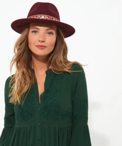 Autumnal Gold Detail Wool Fedora