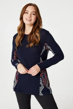 Aztec Panel Print Tunic Top