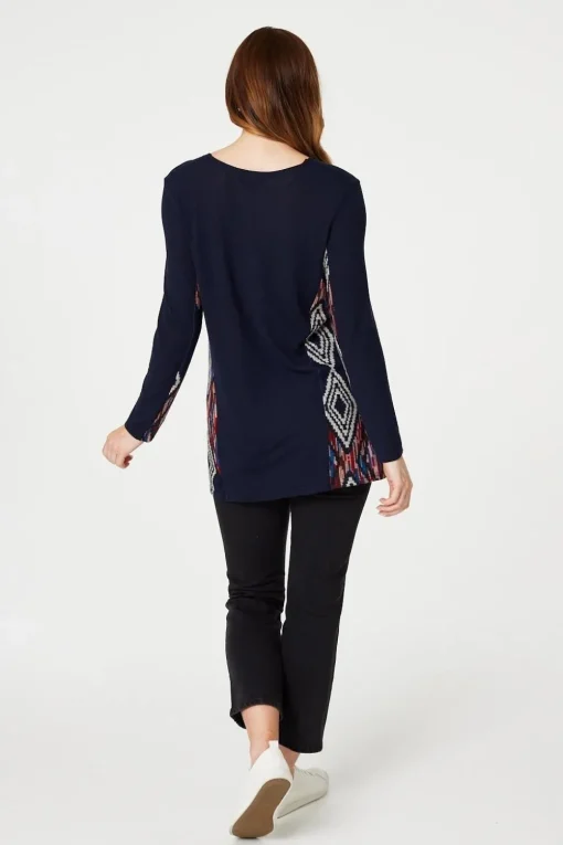 Aztec Panel Print Tunic Top