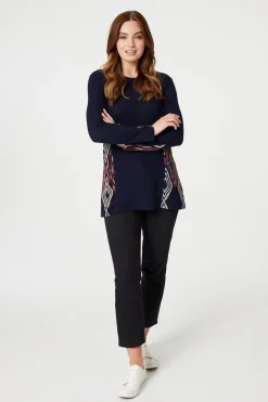 Aztec Panel Print Tunic Top