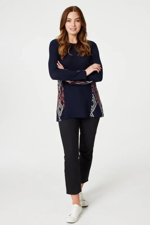 Aztec Panel Print Tunic Top