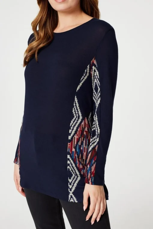 Aztec Panel Print Tunic Top