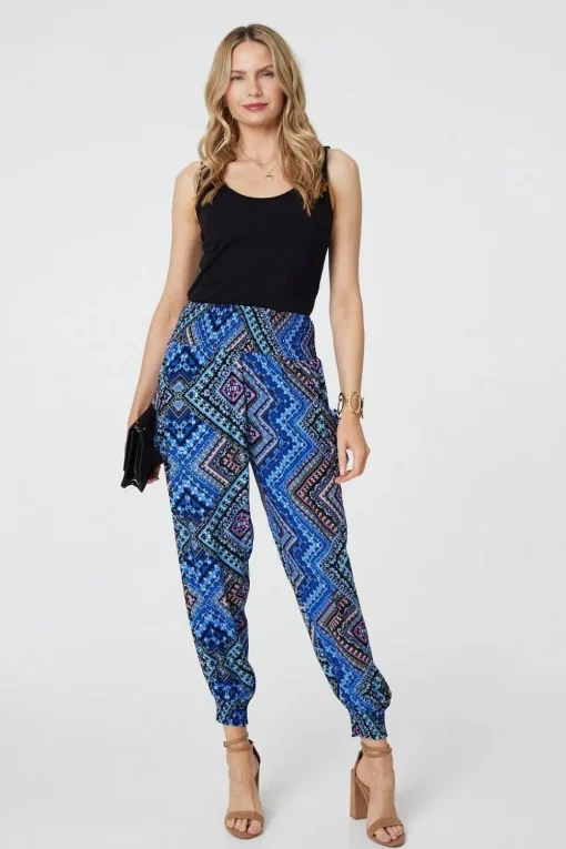 Aztec Print High Waist Harem Pants