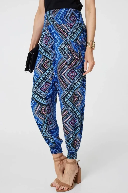 Aztec Print High Waist Harem Pants