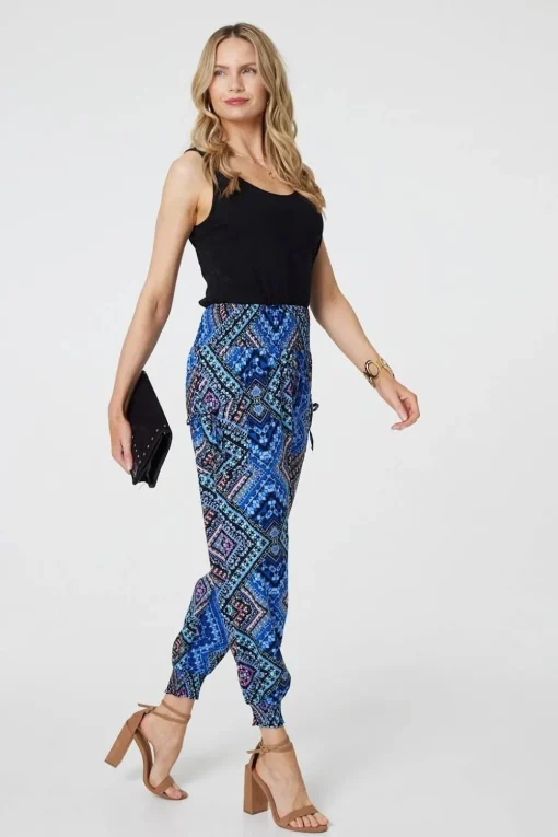 Aztec Print High Waist Harem Pants