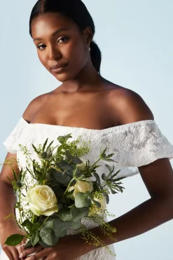 Bardot Jacquard Full Skirted Wedding Dress