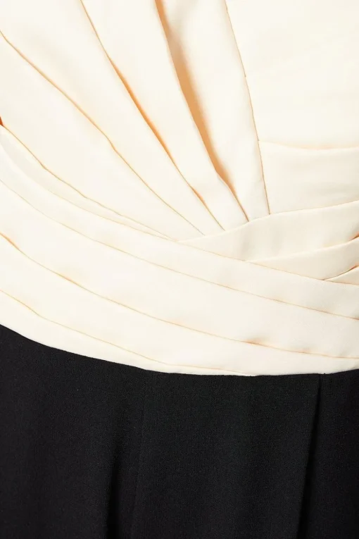 Bardot Jumpsuit With Pleated Bodice