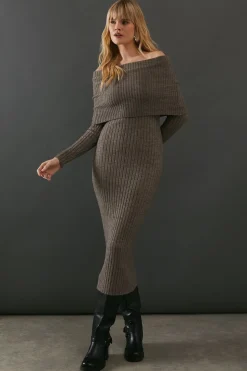 Bardot Slouchy Knitted Maxi Dress