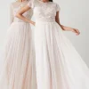 Baroque Embellished Angel Sleeve Two In One Bridesmaid Dress