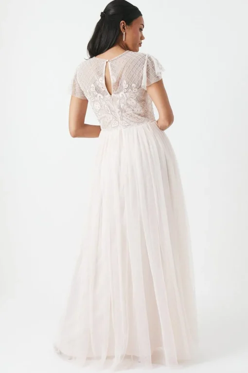 Baroque Embellished Angel Sleeve Two In One Bridesmaid Dress