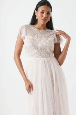 Baroque Embellished Angel Sleeve Two In One Bridesmaid Dress