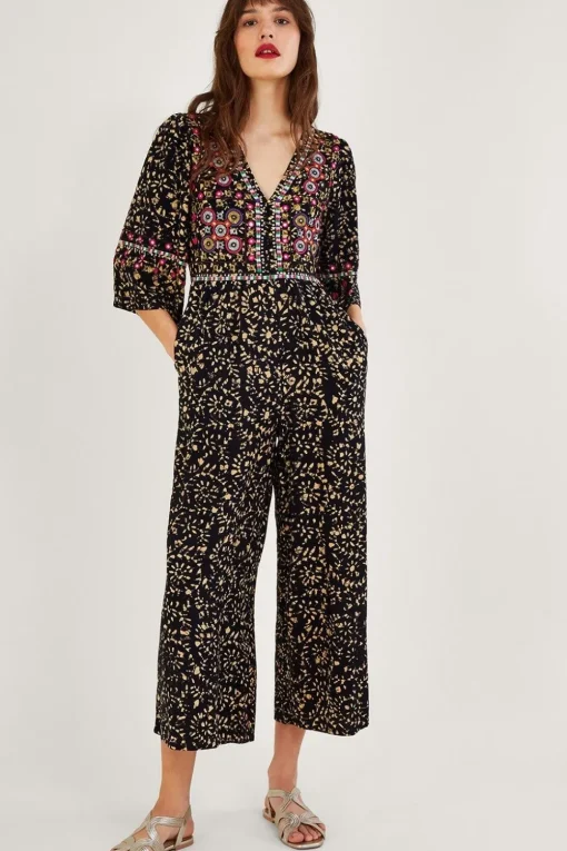 Batik Embroidered Jumpsuit in LENZING邃