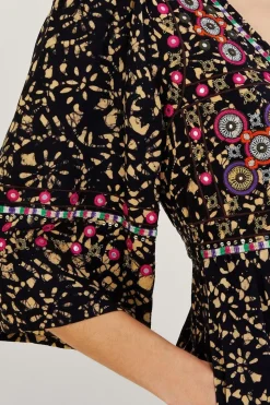 Batik Embroidered Jumpsuit in LENZING邃