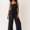 Belted Button Through Utility Jumpsuit