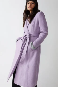 Belted Double Breasted italian wool Jacket
