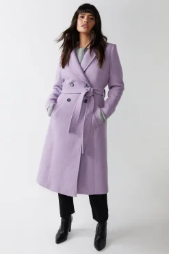 Belted Double Breasted italian wool Jacket