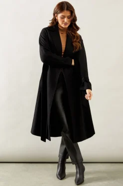 Belted Midi Wool Mix Midi Coat