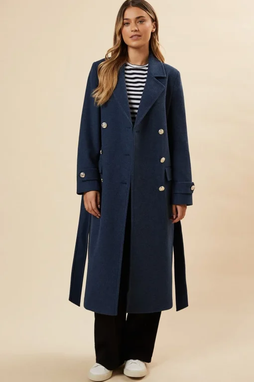 Belted Military Midi Coat