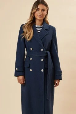 Belted Military Midi Coat