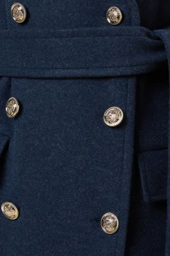 Belted Military Midi Coat