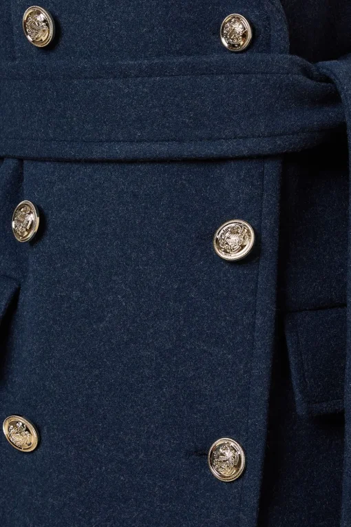Belted Military Midi Coat