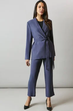 Belted Shawl Collar Blazer