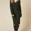 Belted Wrap Jumper Dress