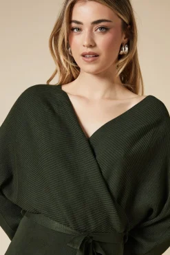 Belted Wrap Jumper Dress