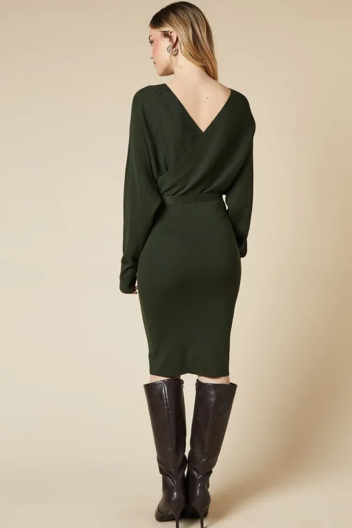 Belted Wrap Jumper Dress