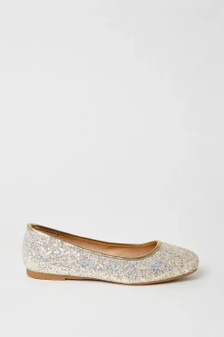 Benedict Glitter Soft Square Tope Ballet Pumps