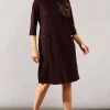 Berry Leopard Jacquard Ponte Shift Dress