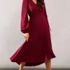Berry Woven Wrap Dress