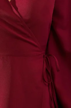 Berry Woven Wrap Dress