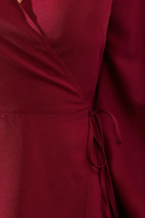 Berry Woven Wrap Dress