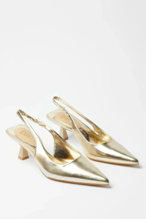 Bianca Pointed Kitten Heel Slingback Court Shoes