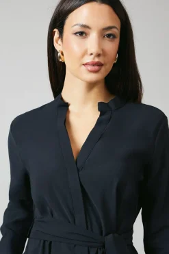 Black Belted Shirt Dress