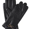 Black Horsebit Leather Gloves